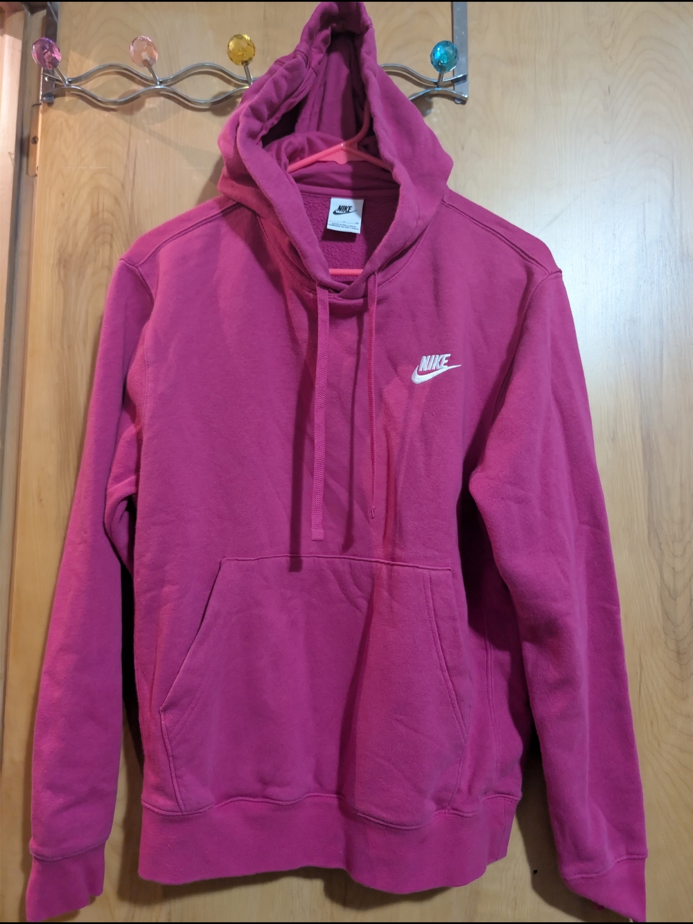 Nike Hot Pink Hoodie with White Swoosh